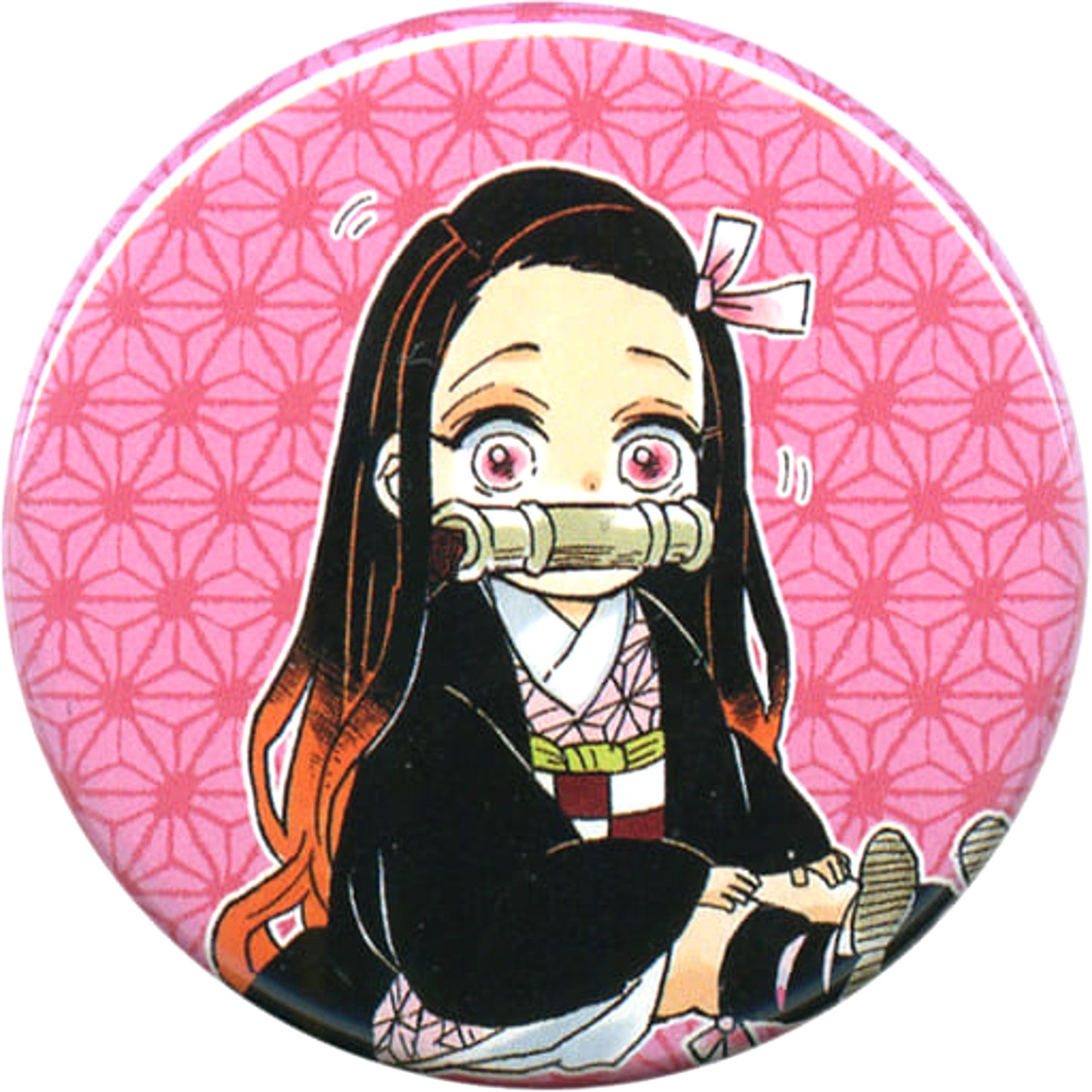 Nezuko Kamado Background: Hemp Leaves Demon Slayer: Kimetsu no Yaiba Collection Button Petit Character Ver. Jump Festa 2020 Limited [USED]