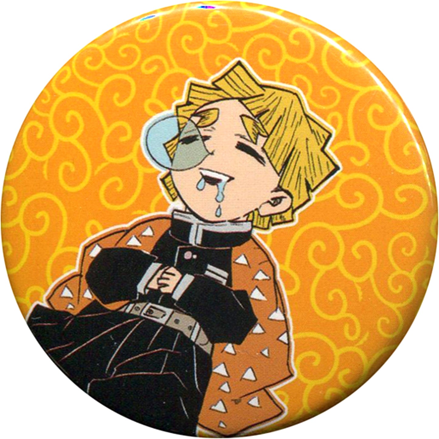 Zenitsu Agatsuma Background Arabesque Demon Slayer Kimetsu no Yaiba Collection Button Petit Chara Ver. Jump Festa 2020 [USED]