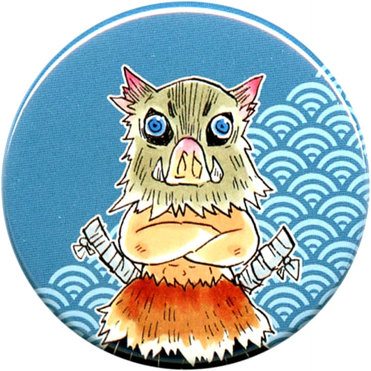 Inosuke Hashibira Background Seigaiha Demon Slayer Kimetsu no Yaiba Collection Button Petit Chara Ver. Jump Festa 2020 [USED]