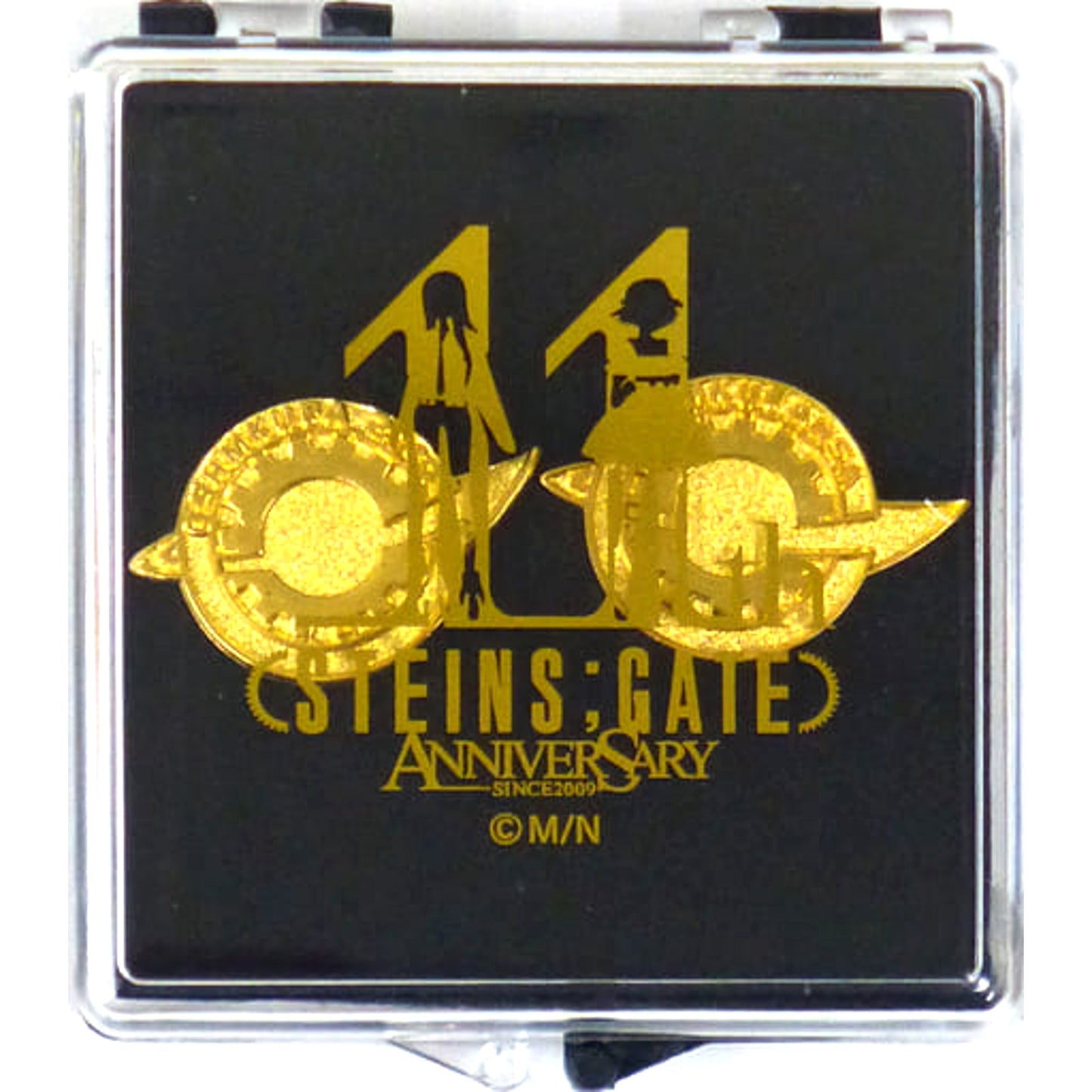 Steins;Gate 11th Anniversary Logo Version Lab Mem Pin Badge Set C97 Limited Set of 2 Buttons [USED]
