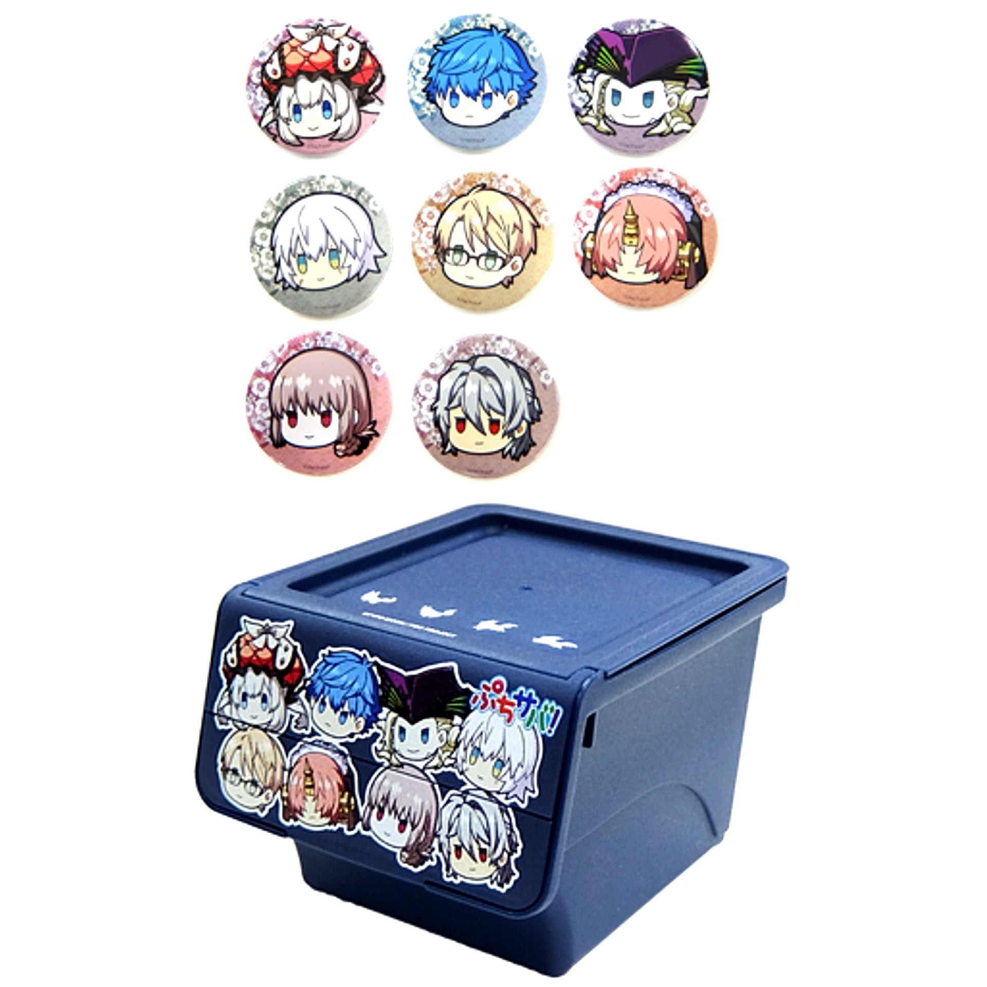 Set of 8 Group Fate/Grand Order Petit Saba Face Original Container BOX Fun Button vol.4 C97 Goods [USED]