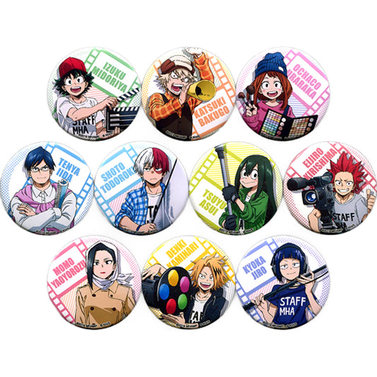My Hero Academia Heroes Rising Izuku Midoriya & Others Trading Can Badge A: Movie Ver. Theater Limited All 10 Types Set Buttons [USED]