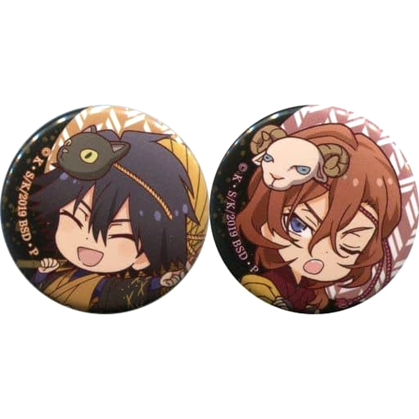 Bungo Stray Dogs Ranpo Edogawa Chuya Nakahara Anikuji Can Badge Set Prize D Set of 2 Buttons [USED]