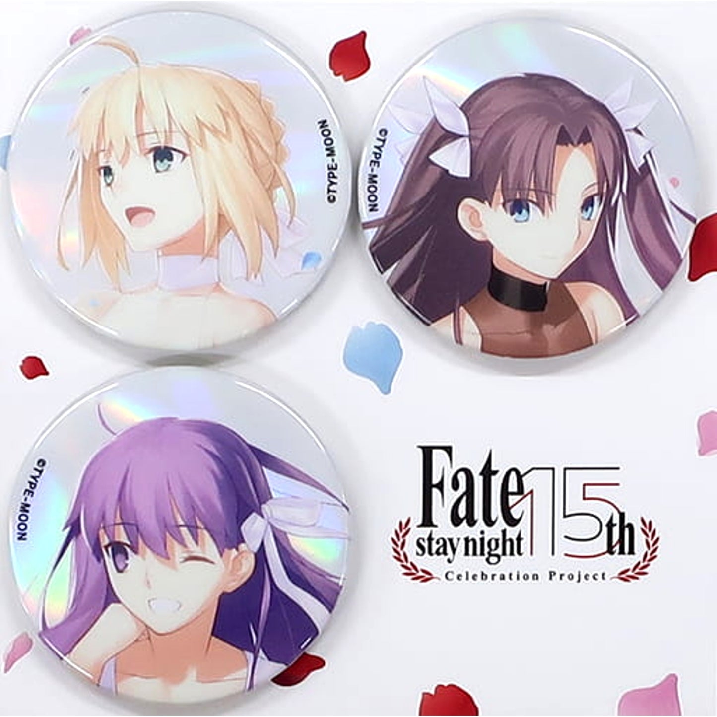 Fate/stay night Set of 3 Exhibition Commemoration Button Set Type-Moon Exhibition Fate/Stay Night: 15 Years of Trajectory Limited [USED]