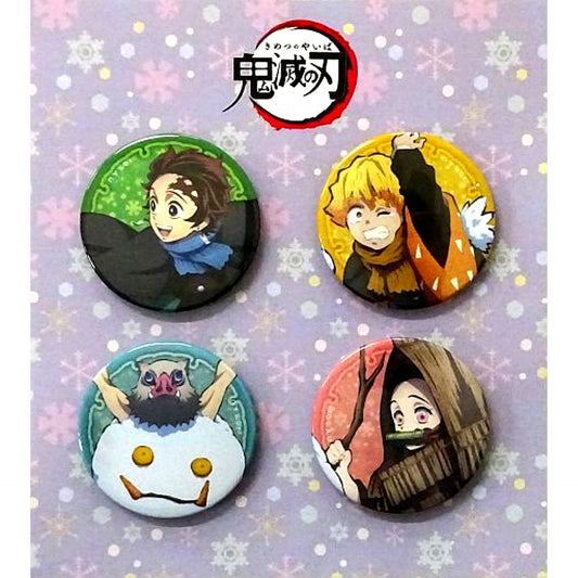Set of 4 Demon Slayer Kimetsu no Yaiba Drawn Button Jump Festa 2020 [USED]