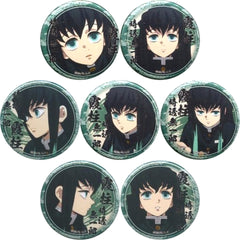 Demon Slayer: Kimetsu no Yaiba Muichirou Tokitou Lottery Badge Muichiro Tokito Ver. Character Emaki Cafe in Ufotable Cafe Limited All 7 Types Set Buttons [USED]