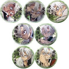 Demon Slayer: Kimetsu no Yaiba Sanemi Shinazugawa Lottery Badge Sanemi Shinazugawa Ver. Character Emaki Cafe in Ufotable Cafe Limited All 7 Types Set Buttons [USED]