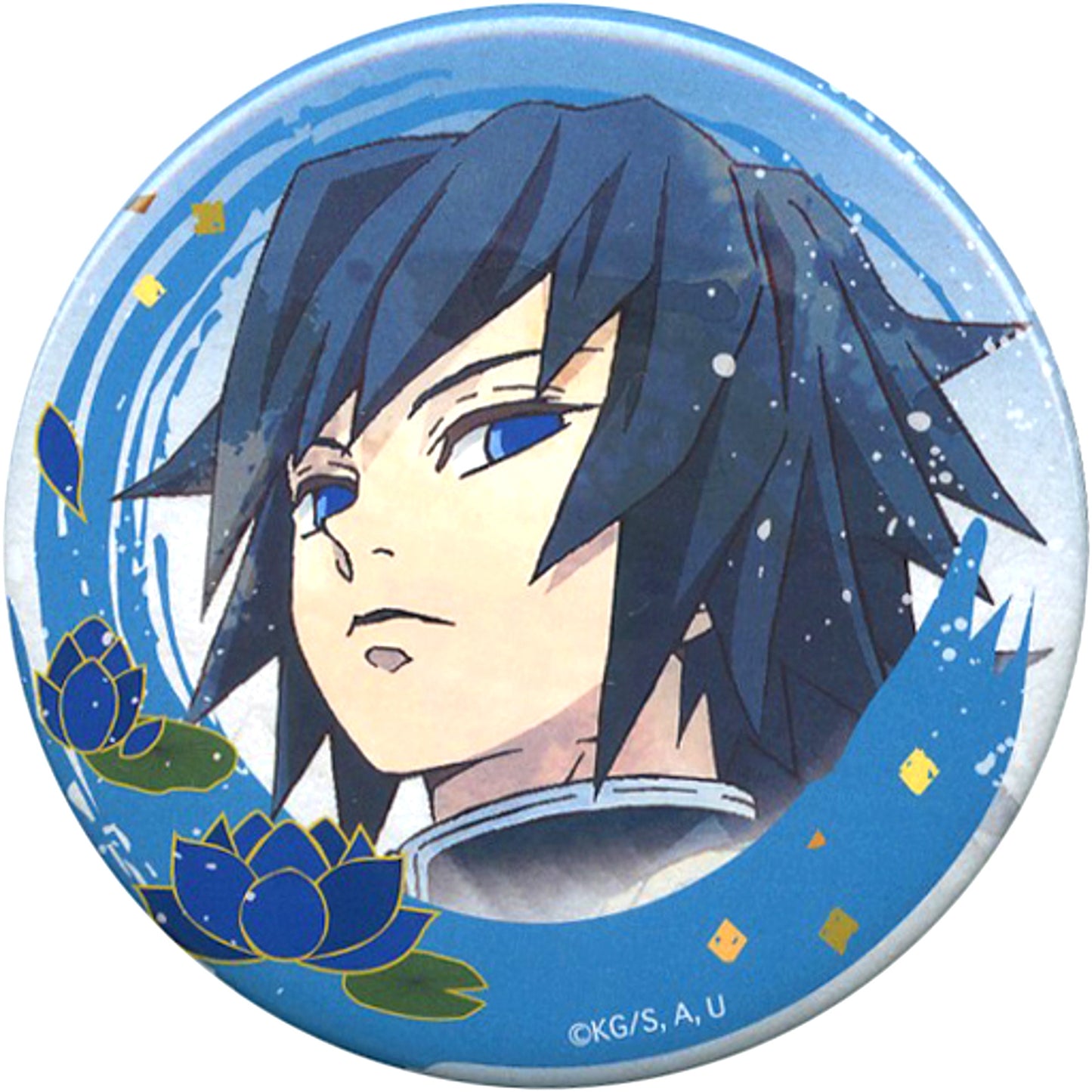 Giyu Tomioka Demon Slayer x Village Vanguard Wet Color Series Button [USED]