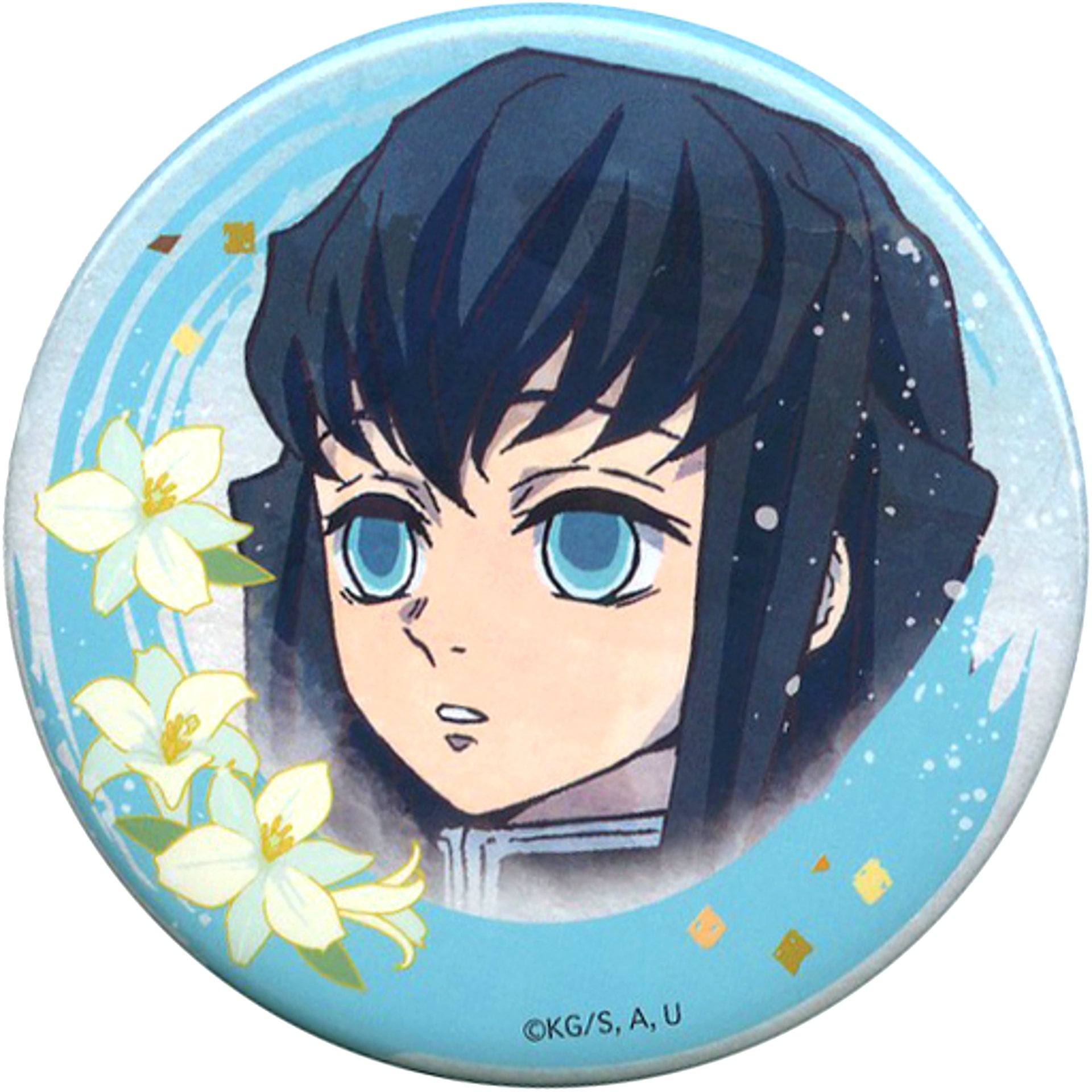 Muichiro Tokito Demon Slayer x Village Vanguard Wet Color Series Button [USED]