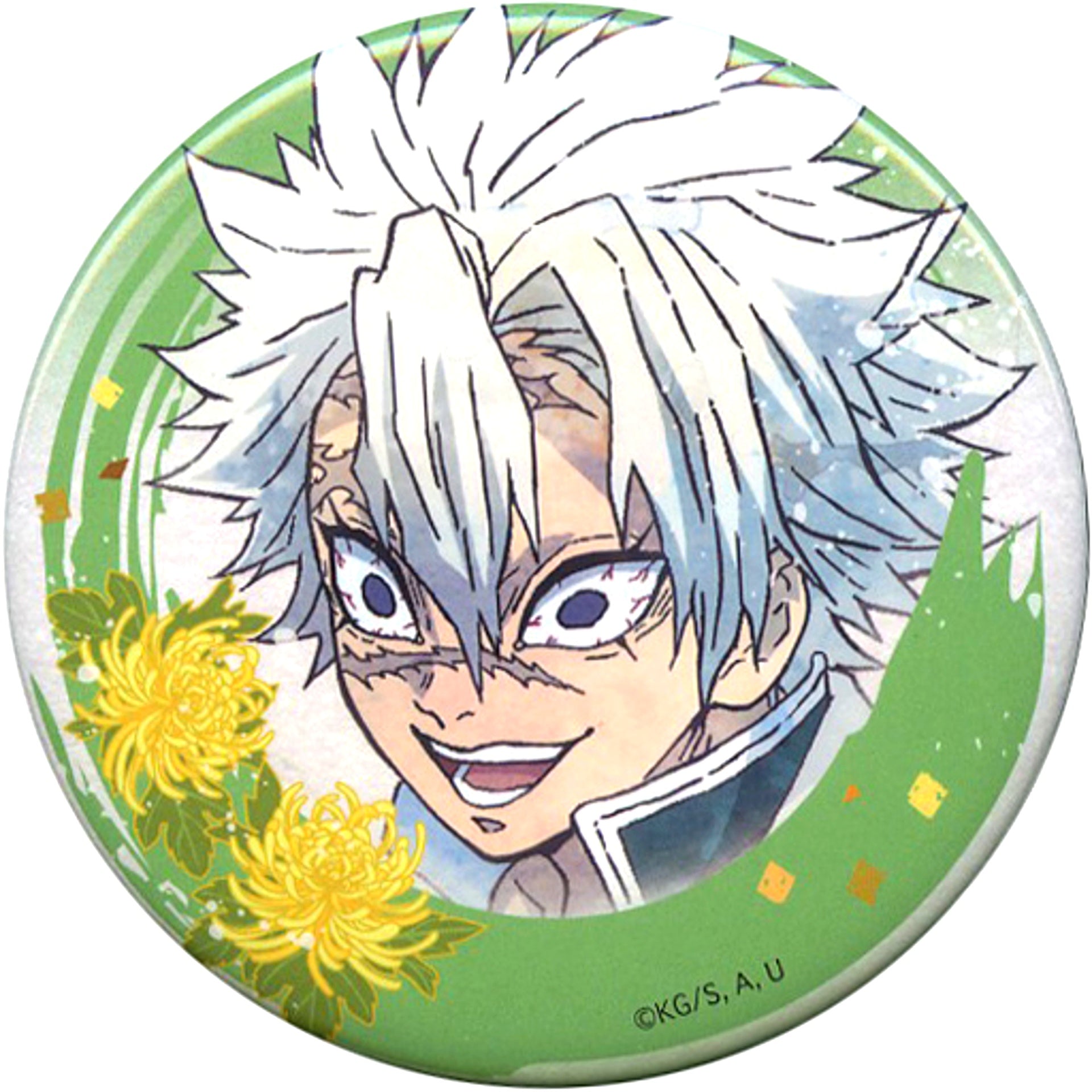 Sanemi Shinazugawa Demon Slayer x Village Vanguard Wet Color Series Button [USED]