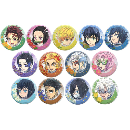 Demon Slayer: Kimetsu no Yaiba Zenitsu Agatsuma & Others Wet Color Series Can Badge Village Vanguard Limited All 13 Types Set Buttons [USED]