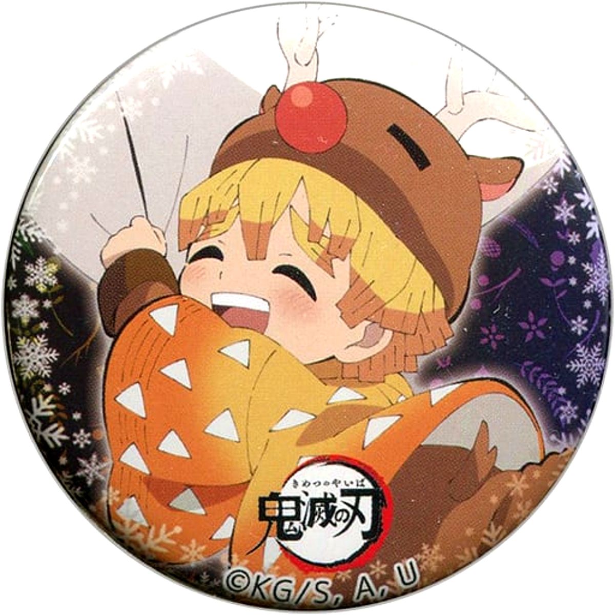 Zenitsu Agatsuma Demon Slayer: Kimetsu no Yaiba Christmas Event 56mm Button [USED]