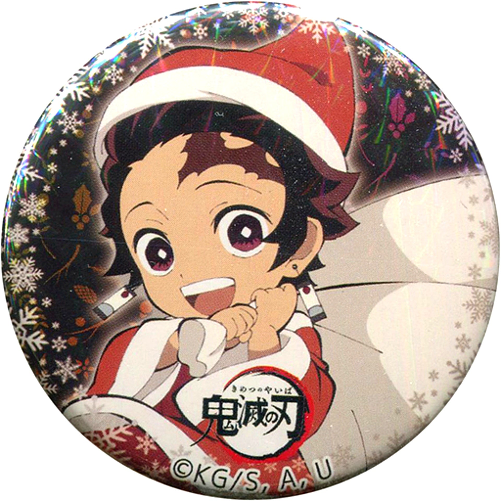 Tanjiro Kamado Holo Ver. Demon Slayer: Kimetsu no Yaiba Christmas Event 56mm Button [USED]