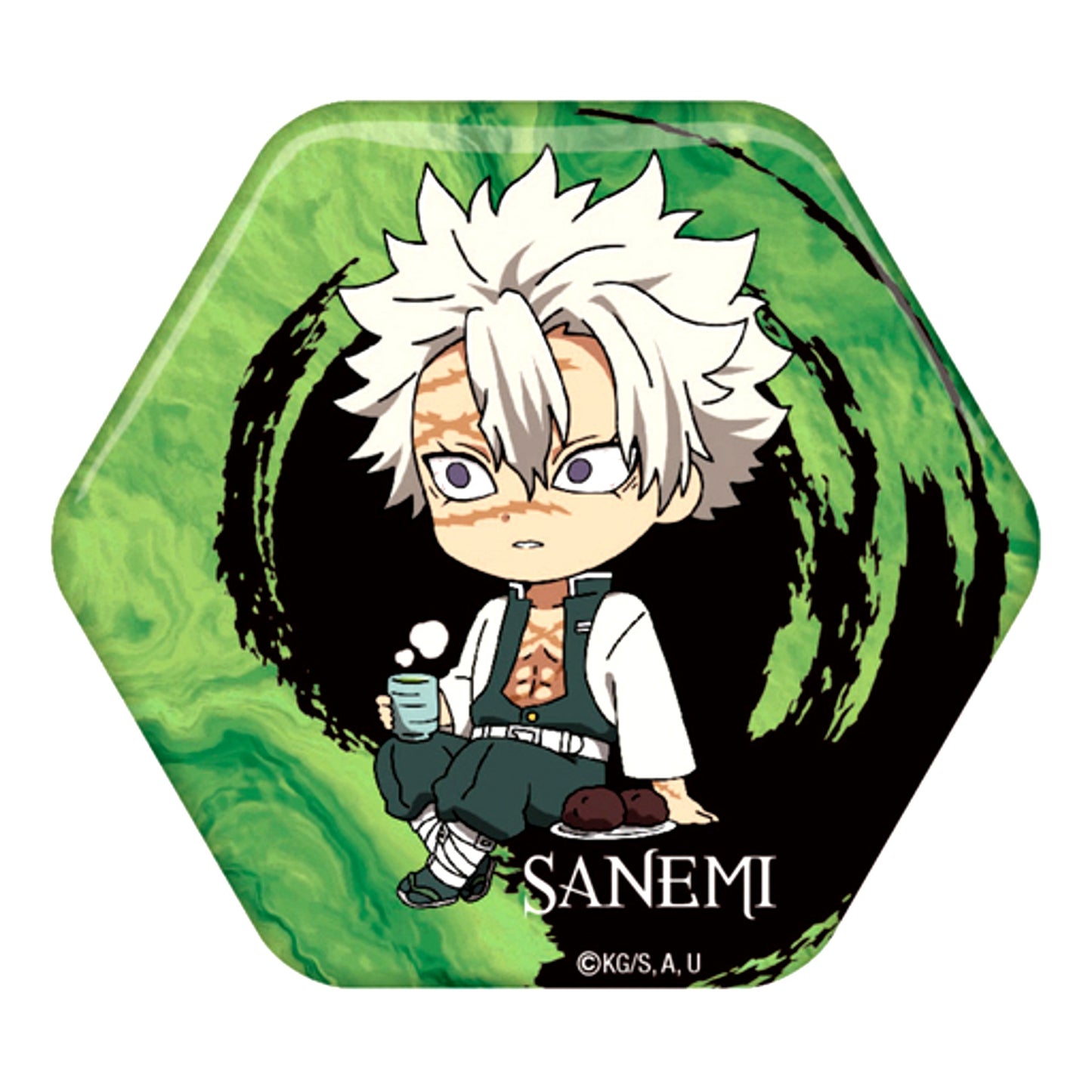 Sanemi Shinazugawa Demon Slayer: Kimetsu no Yaiba Trading Hexagon Japanese Pattern Button Vol.2 [USED]