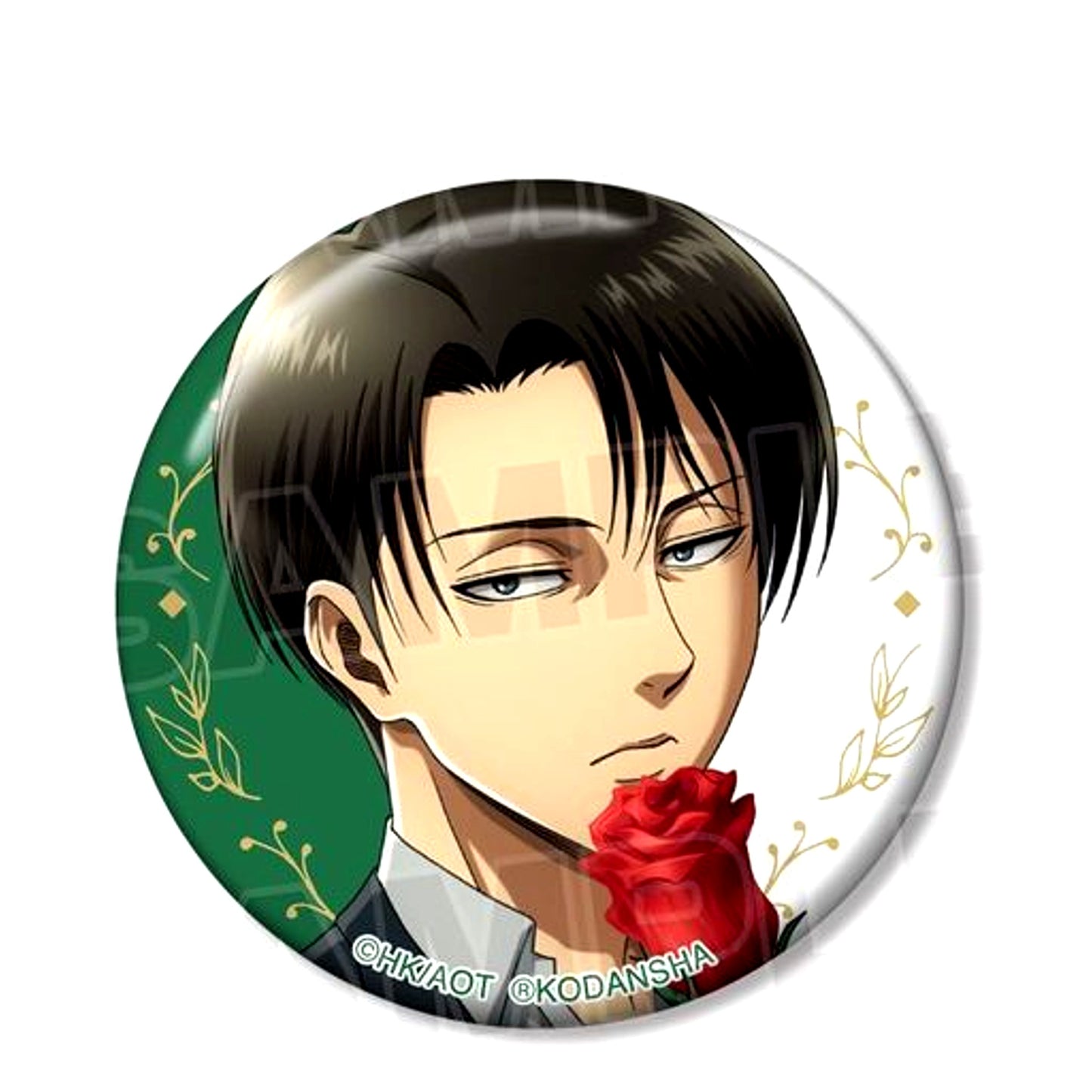 Levi - Close-up Attack on Titan Trading Newly Drawn Illustration Badge [USED]