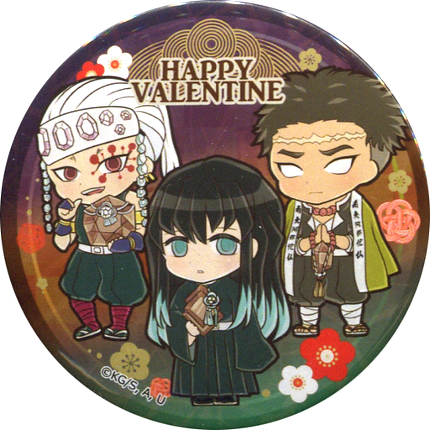 Tengen Uzui Muichiro Tokito Gyomei Himejima Valentine Illustration Button Demon Slayer Kimetsu no Yaiba x Priroll Menu Order Bonus [USED]