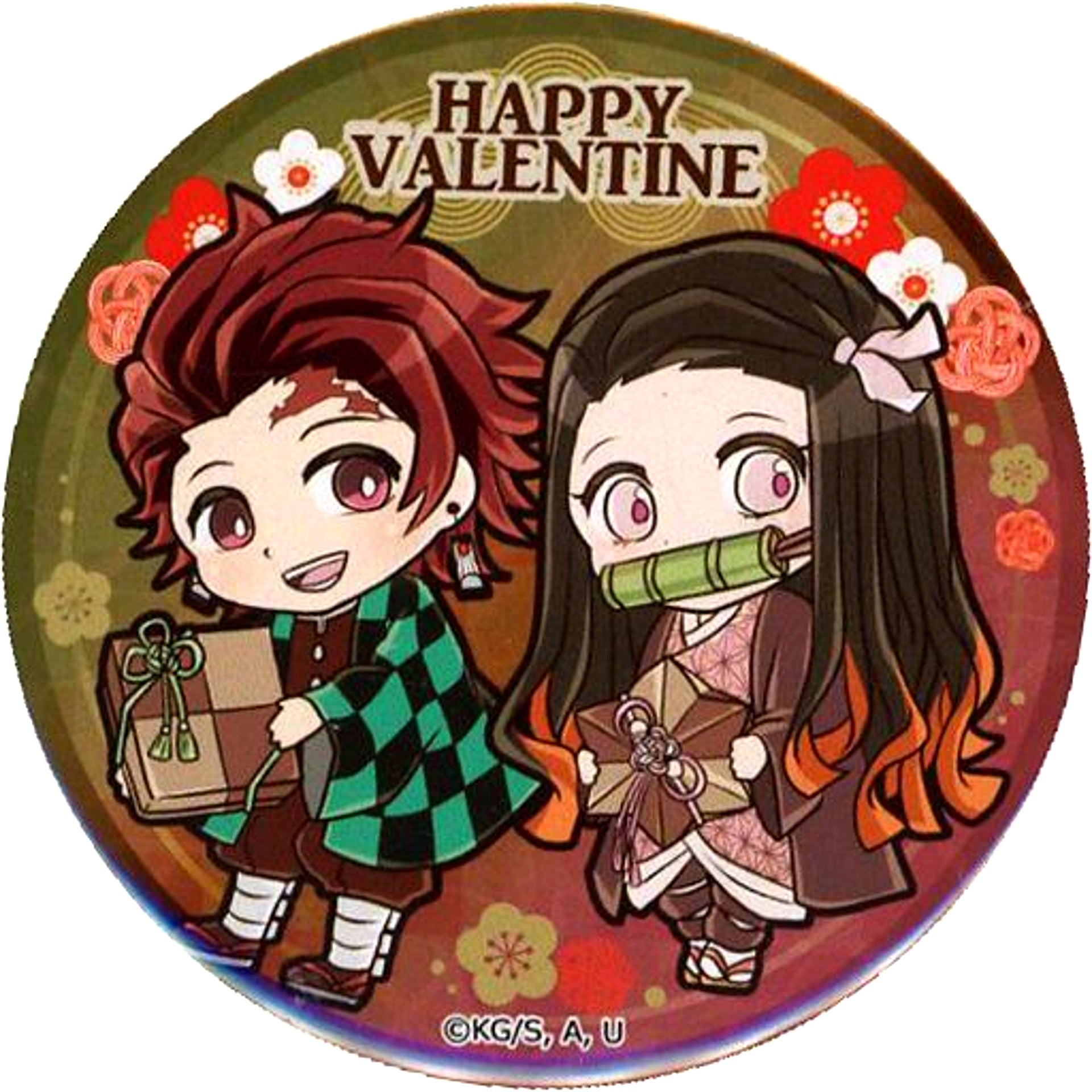 Tanjiro Kamado & Nezuko Kamado Valentine Demon Slayer x Priroll Menu Order Bonus Illustration Button [USED]