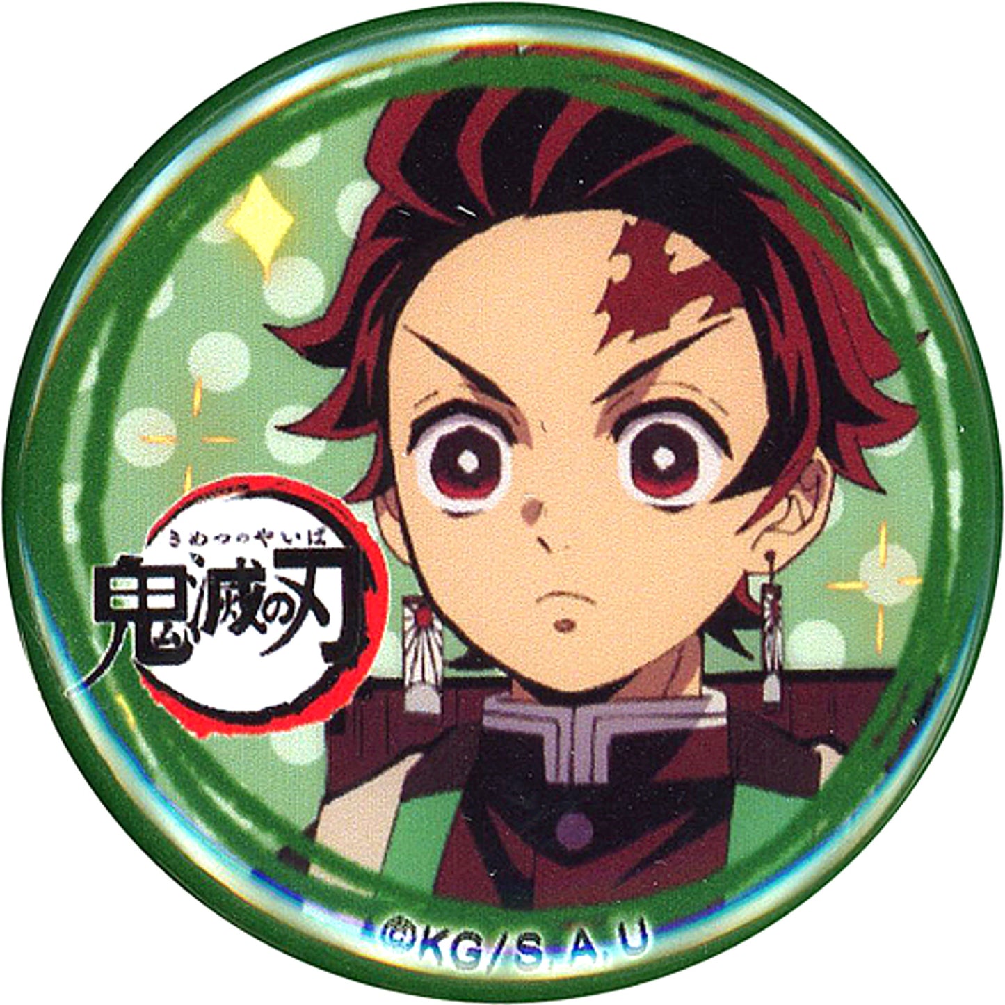 Tanjiro Kamado Straight Face Demon Slayer Kimetsu no Yaiba Character Emaki Cafe Yuru Gao Button ufotable Cafe [USED]