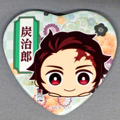 Tanjiro Kamado Demon Slayer Heart Shape Button Mamekororin Plush Mascot Loppi & HMV BOX Purchase Bonus [USED]