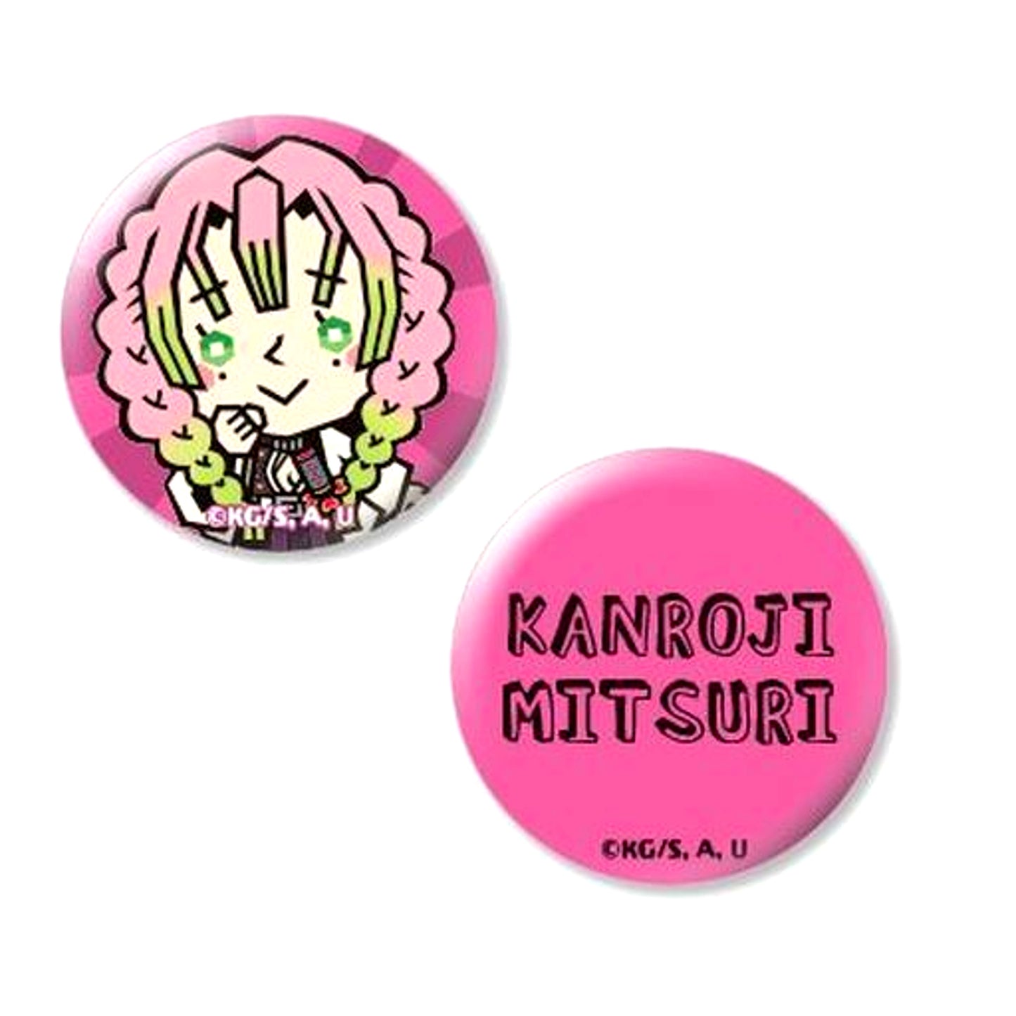 Set of 2 13. Mitsuri Kanroji Demon Slayer: Kimetsu no Yaiba Button Set [USED]