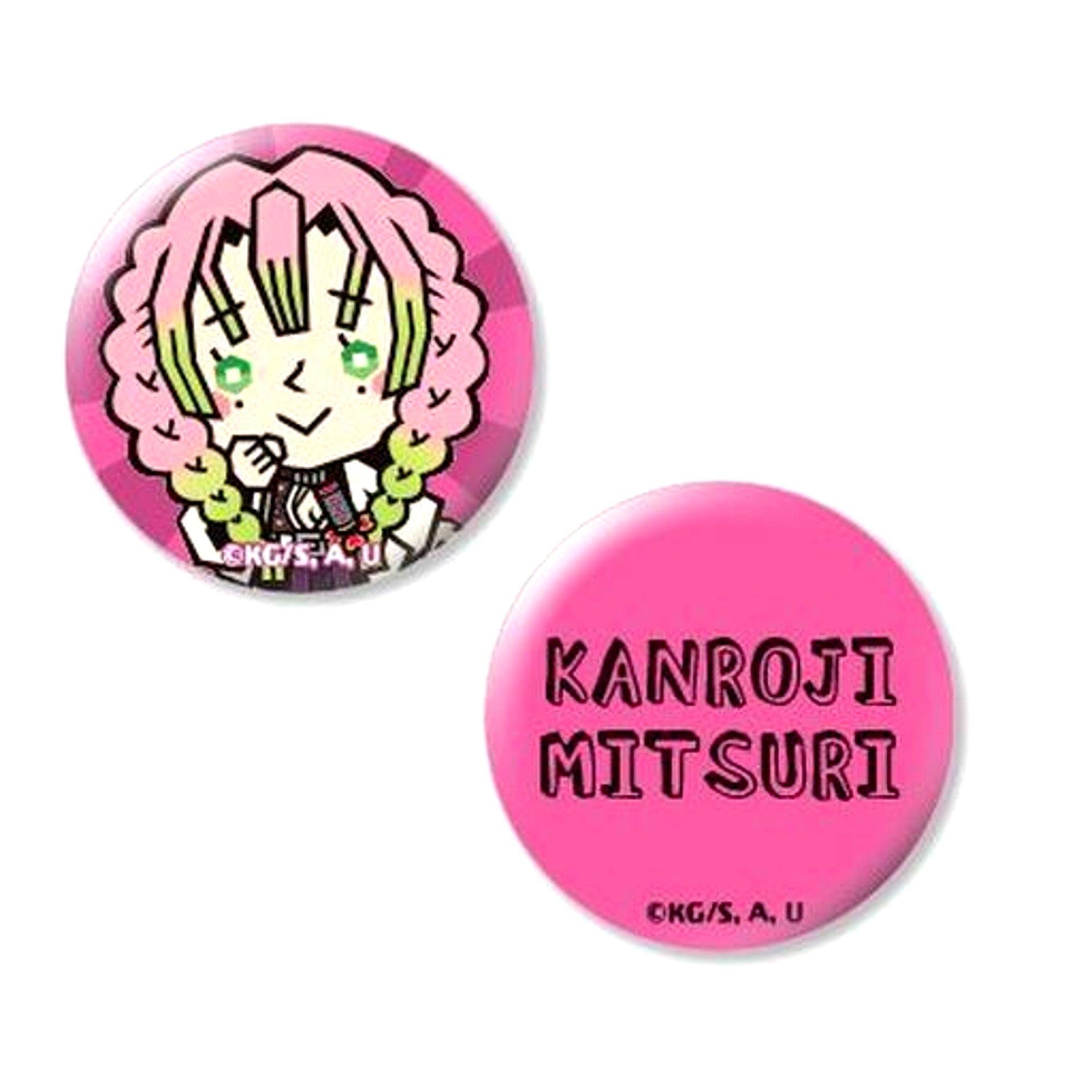 Set of 2 13. Mitsuri Kanroji Demon Slayer: Kimetsu no Yaiba Button Set [USED]