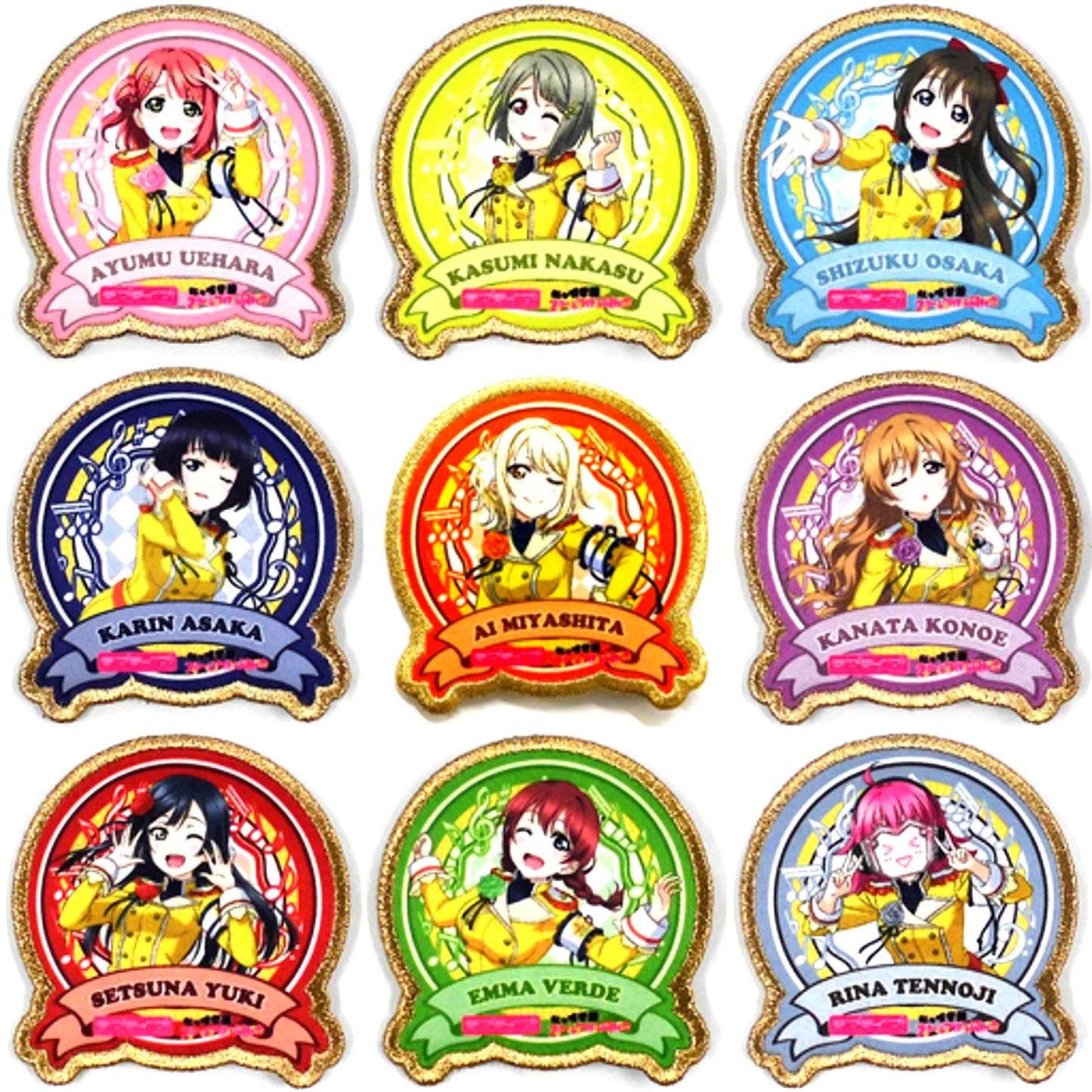 Set of 9 Love Live! School Idol Festival ALL STARS Nijigasaki High School Idol Club Trading Patch Badge SIFAS Pop-up Store [USED]