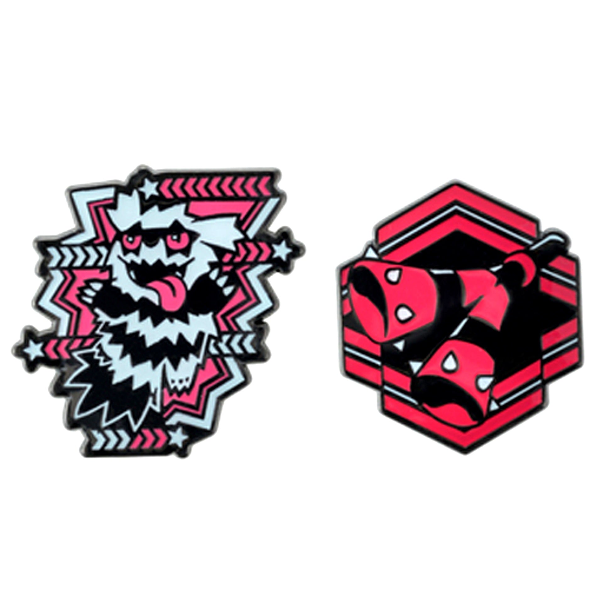 Set of 2 Galarian Zigzagoon & Vuvuzela Pokemon Pins GOGO YELL Pokemon Center Limited [USED]