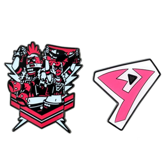Set of 2 Team Yell Grunt & Team Yell Logo Pokemon Pins GOGO YELL Pokemon Center Limited [USED]