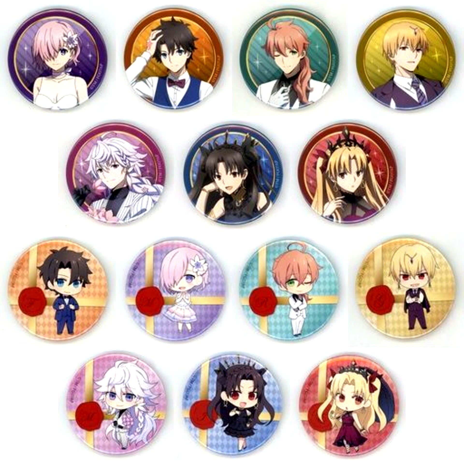 Set of 14 Fate/Grand Order Absolute Demonic Front Babylonia Button Party Ver. Lawson [USED]