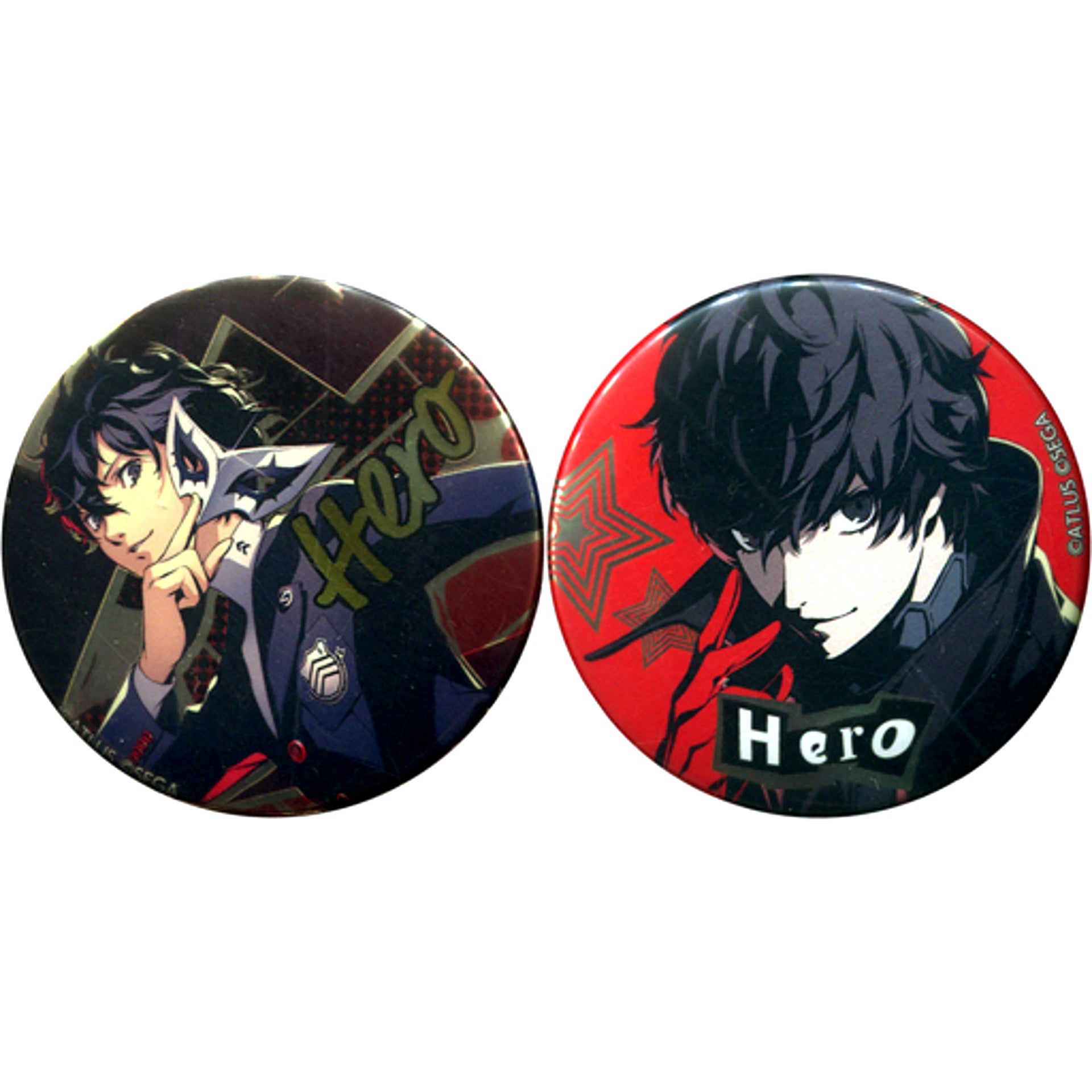 Set of 2 Protagonist 1 Persona 5 The Royal Metal Style Button Prize D-1 Rakuten Collection [USED]