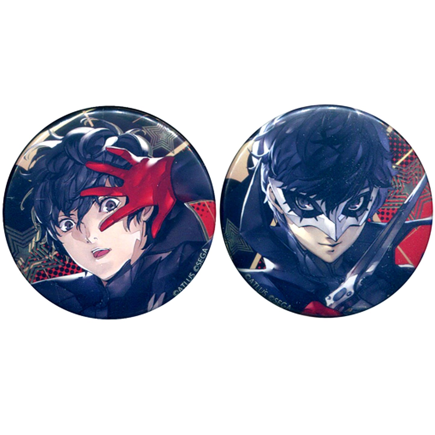 Set of 2 Protagonist 2 Persona 5 The Royal Metal Style Button Prize D-2 Rakuten Collection [USED]