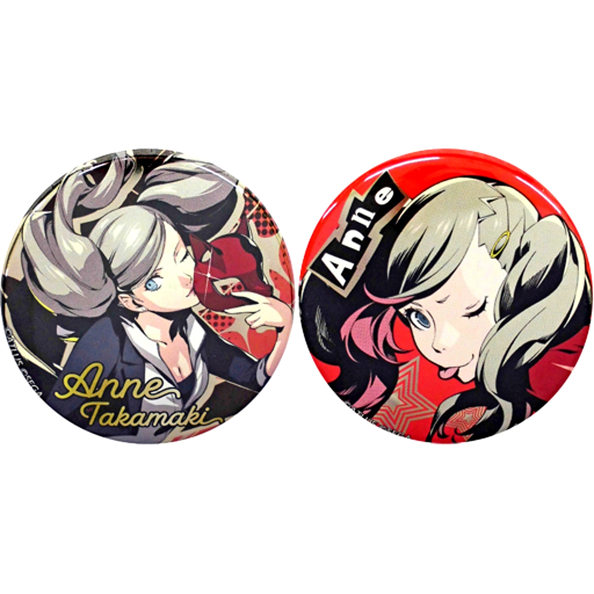 Set of 2 Ann Takamaki Persona 5 The Royal Metal Style Button Prize D-5 Rakuten Collection [USED]