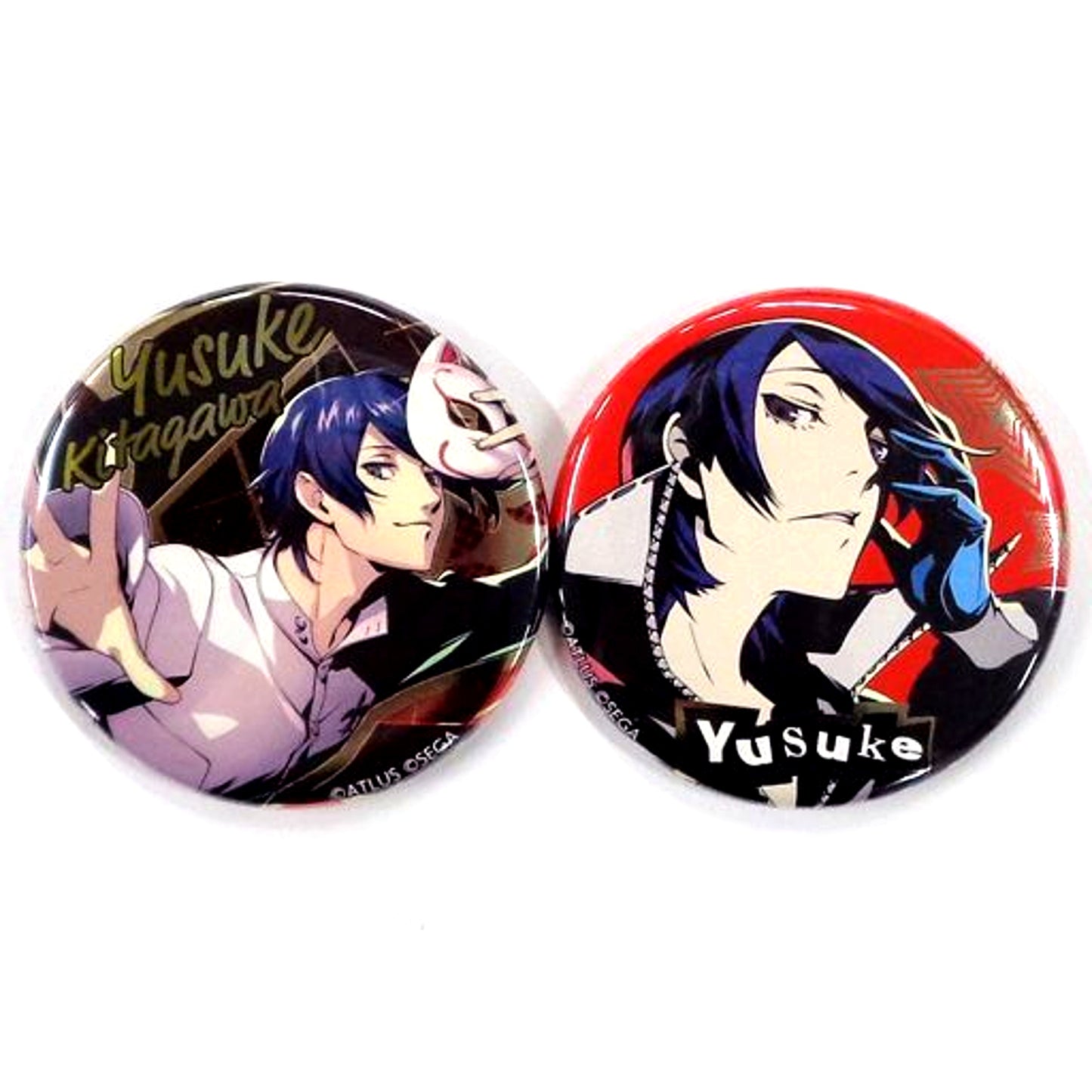 Set of 2 Yusuke Kitagawa Persona 5 The Royal Metal Style Button Prize D-6 Rakuten Collection [USED]
