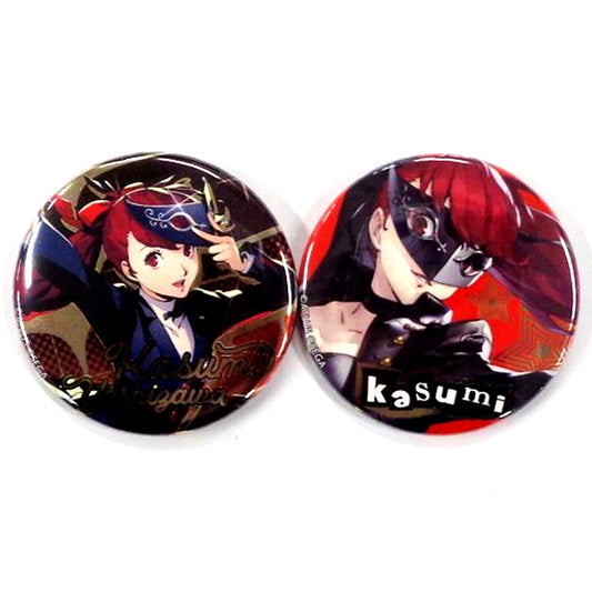 Set of 2 Kasumi Yoshizawa Persona 5 The Royal Metal Style Button Prize D-11 Rakuten Collection [USED]