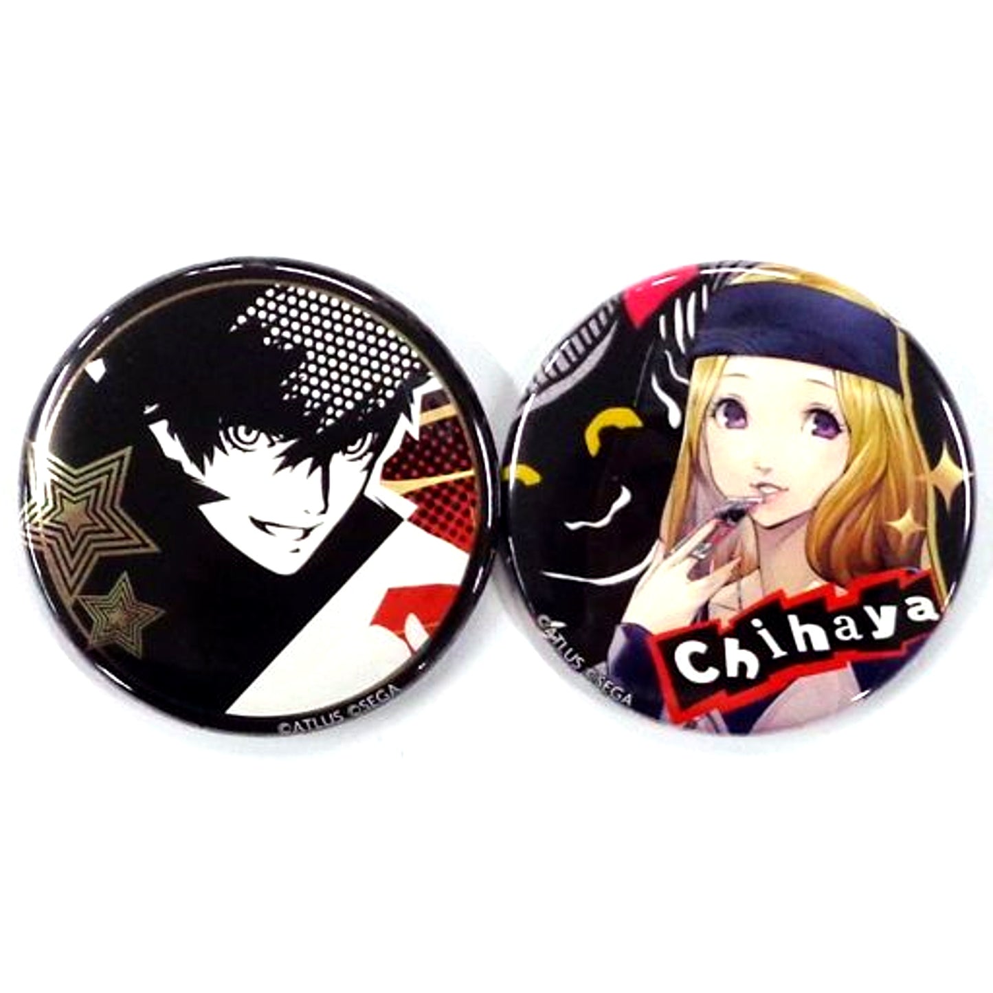 Set of 2 Chihaya Mifune Persona 5 The Royal Metal Style Button Prize D-16 Rakuten Collection [USED]