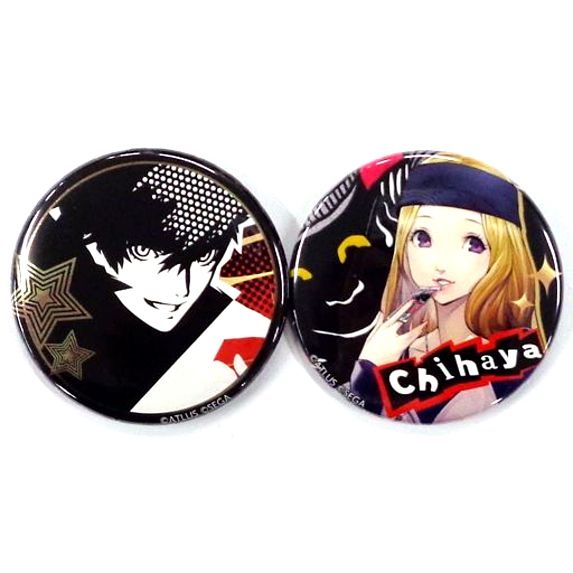Set of 2 Chihaya Mifune Persona 5 The Royal Metal Style Button Prize D-16 Rakuten Collection [USED]