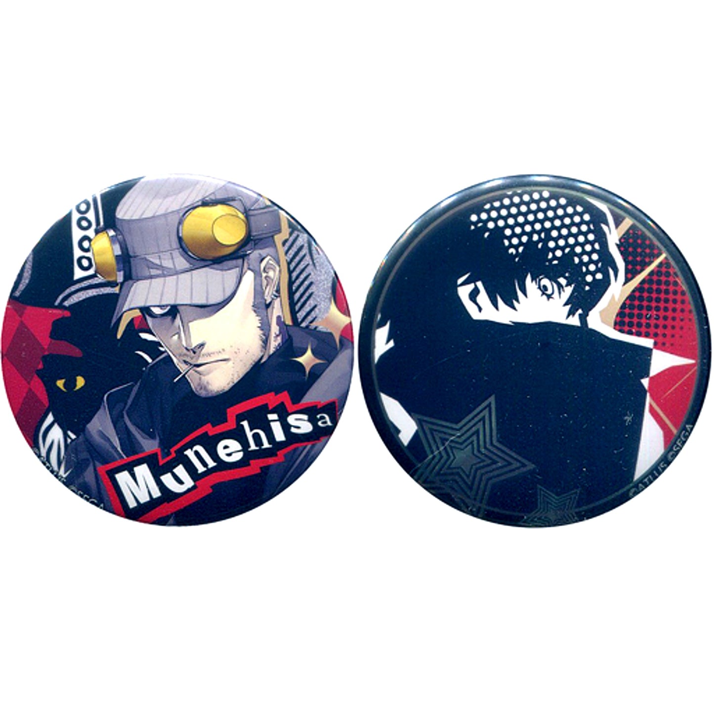 Set of 2 Munehisa Iwai Persona 5 The Royal Metal Style Button Prize D-17 Rakuten Collection [USED]