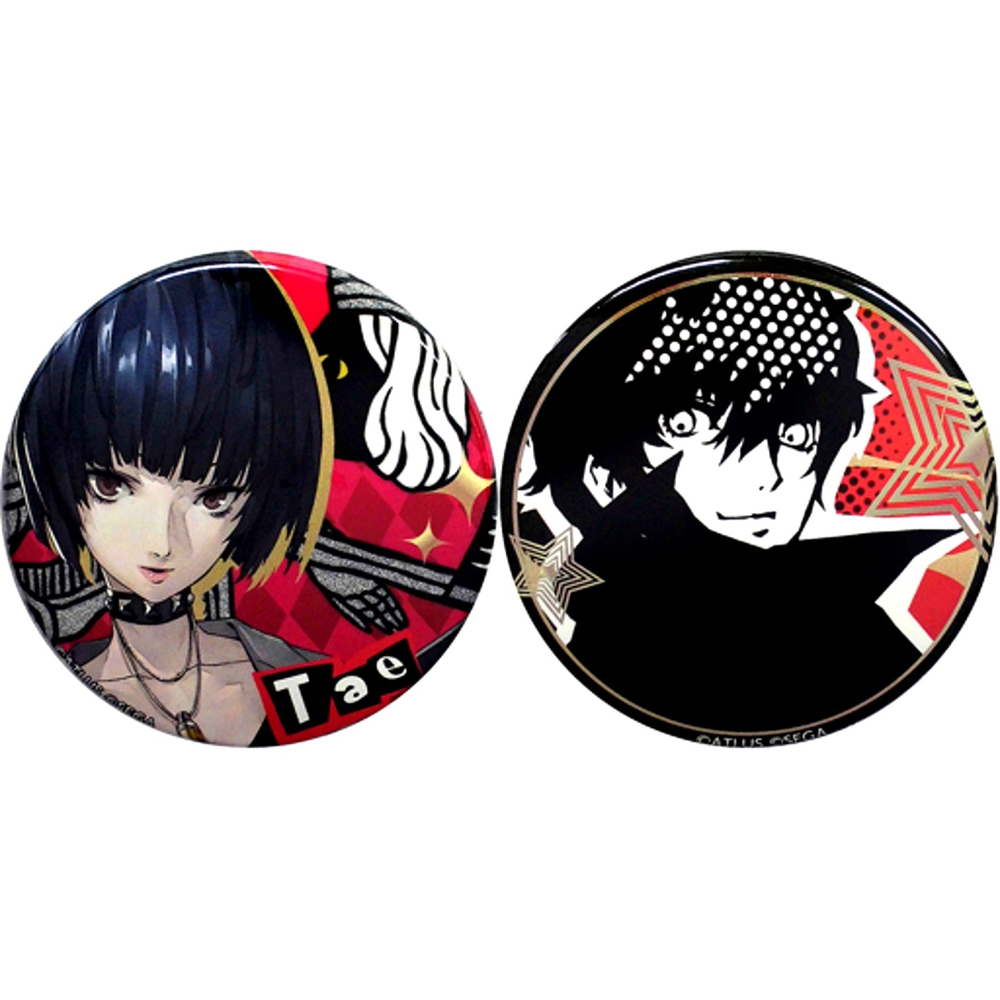 Set of 2 Tae Takemi Persona 5 Royal Metal Style Buttons Rakuten Collection D-18 Prize [USED]