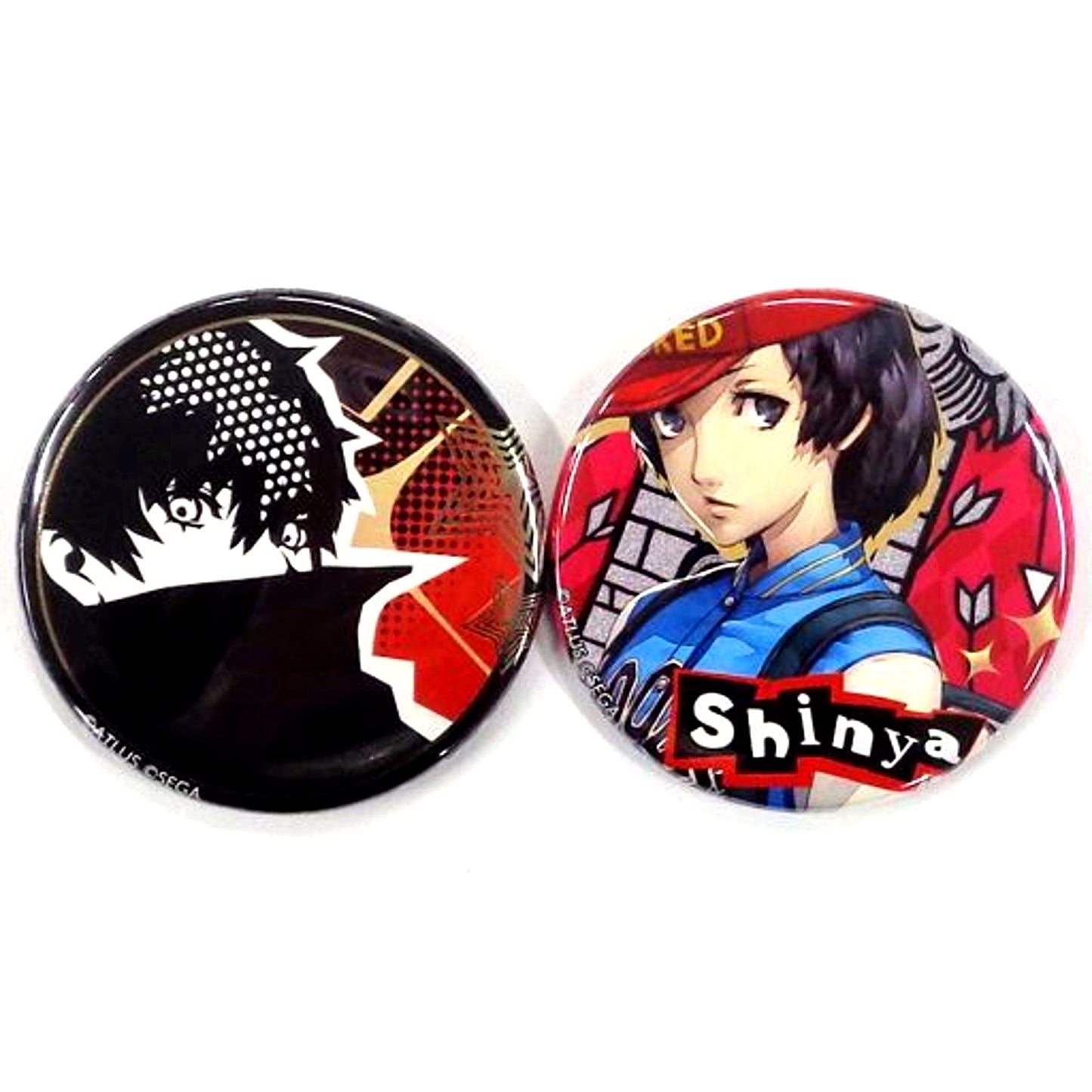 Set of 2 Shinya Oda Persona 5 The Royal Metal Style Button Prize D-21 Rakuten Collection [USED]
