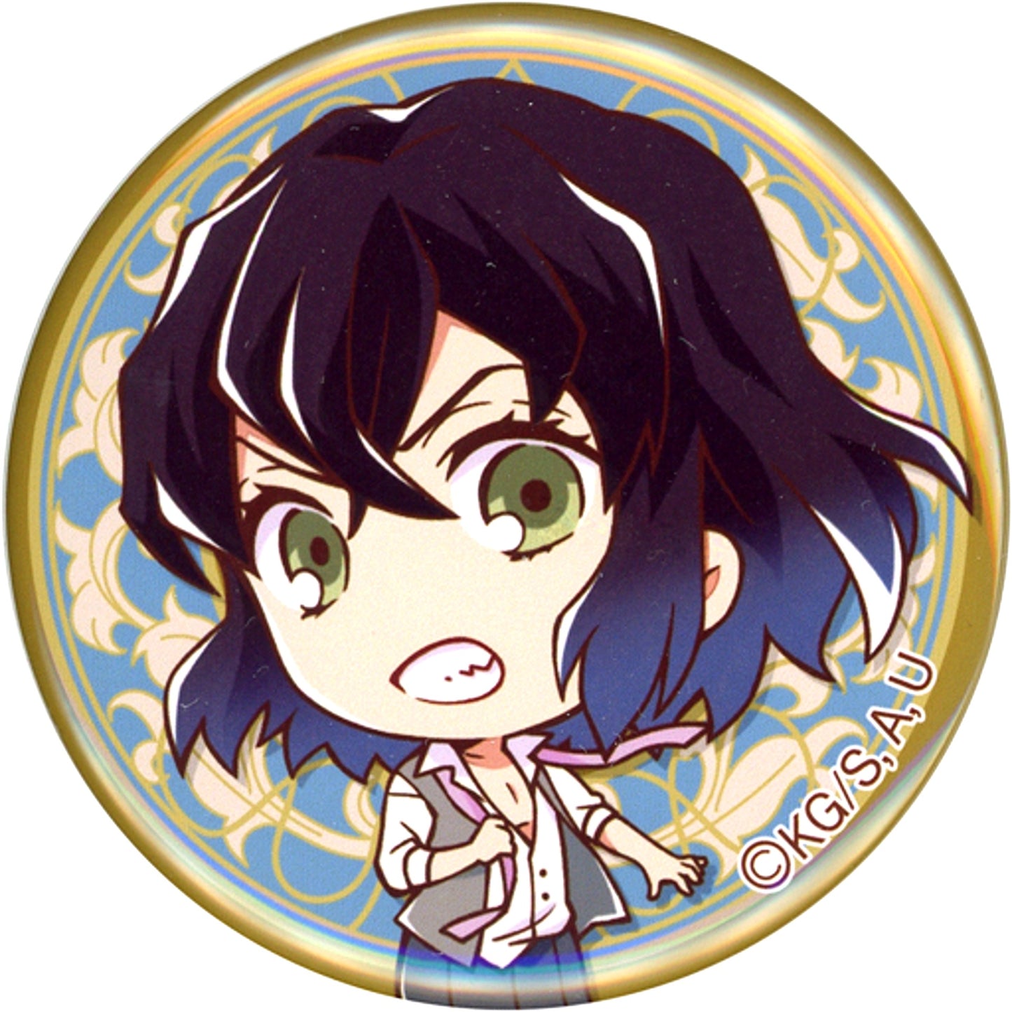 Inosuke Hashibira Demon Slayer Wisteria Shopping Street Amiami Street in Akihabara Kimetsu Modern Trading Button [USED]