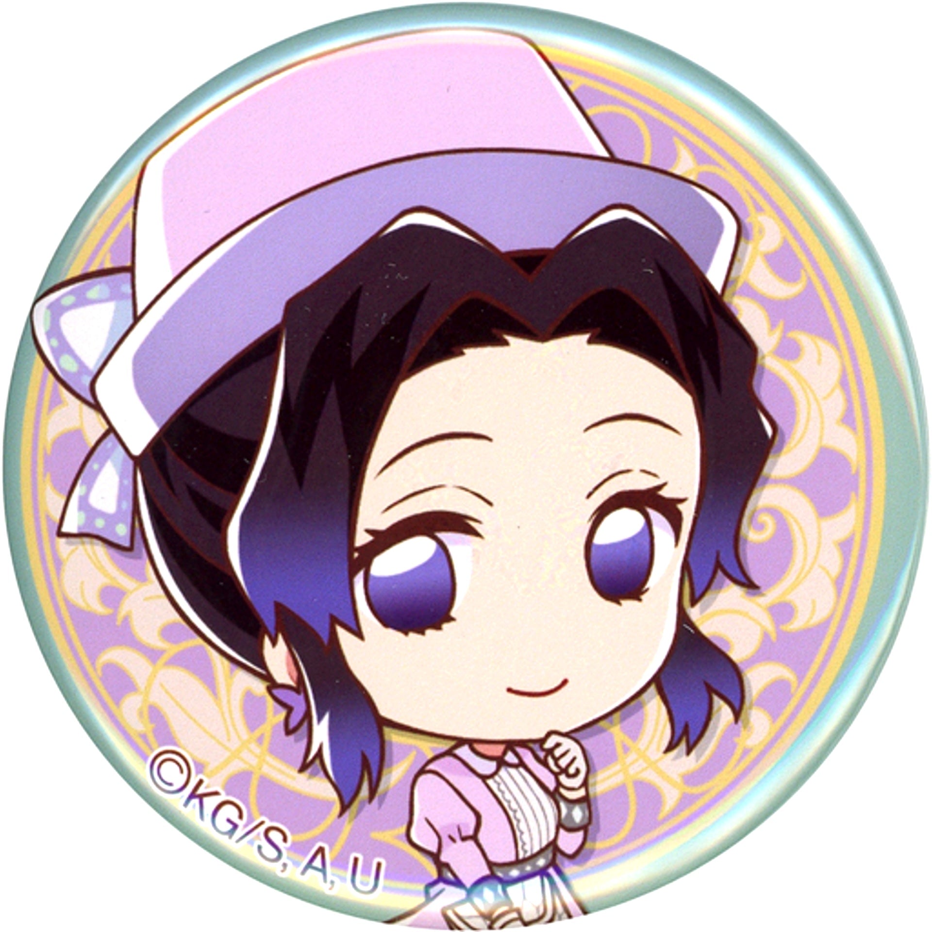 Shinobu Kocho Demon Slayer Wisteria Shopping Street Amiami Street in Akihabara Kimetsu Modern Trading Button [USED]
