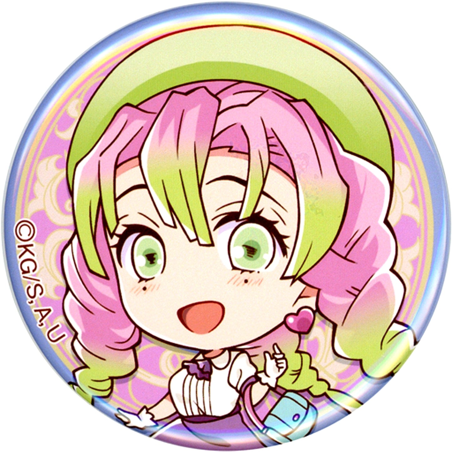 Mitsuri Kanroji Demon Slayer Wisteria Shopping Street Amiami Street in Akihabara Kimetsu Modern Trading Button [USED]
