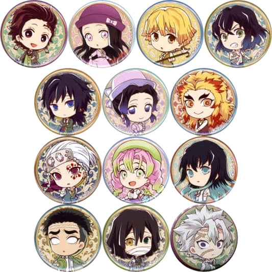 Demon Slayer: Kimetsu no Yaiba Shinobu Kocho & Others Kimetsu Modern Trading Can Badge Fujiiro Shopping Street Amiami Street in Akihabara Limited All 13 Types Set Buttons [USED]