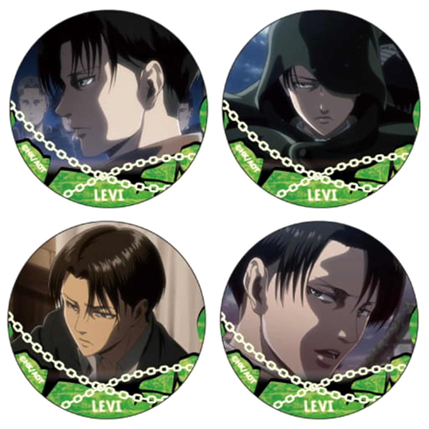 Attack on Titan Levi Ackerman Favorite Character Can Badge Set of 4 Buttons [USED]