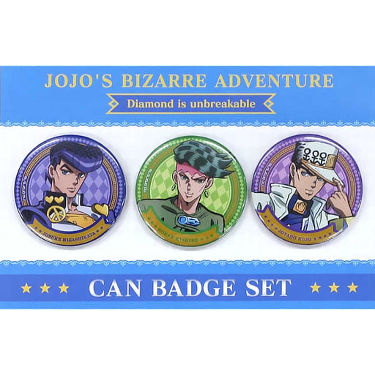 JoJo's Bizarre Adventure Part 4: Diamond is Unbreakable Josuke Higashikata Rohan Kishibe Jotaro Kujo Can Badge Set Set of 3 Buttons [USED]