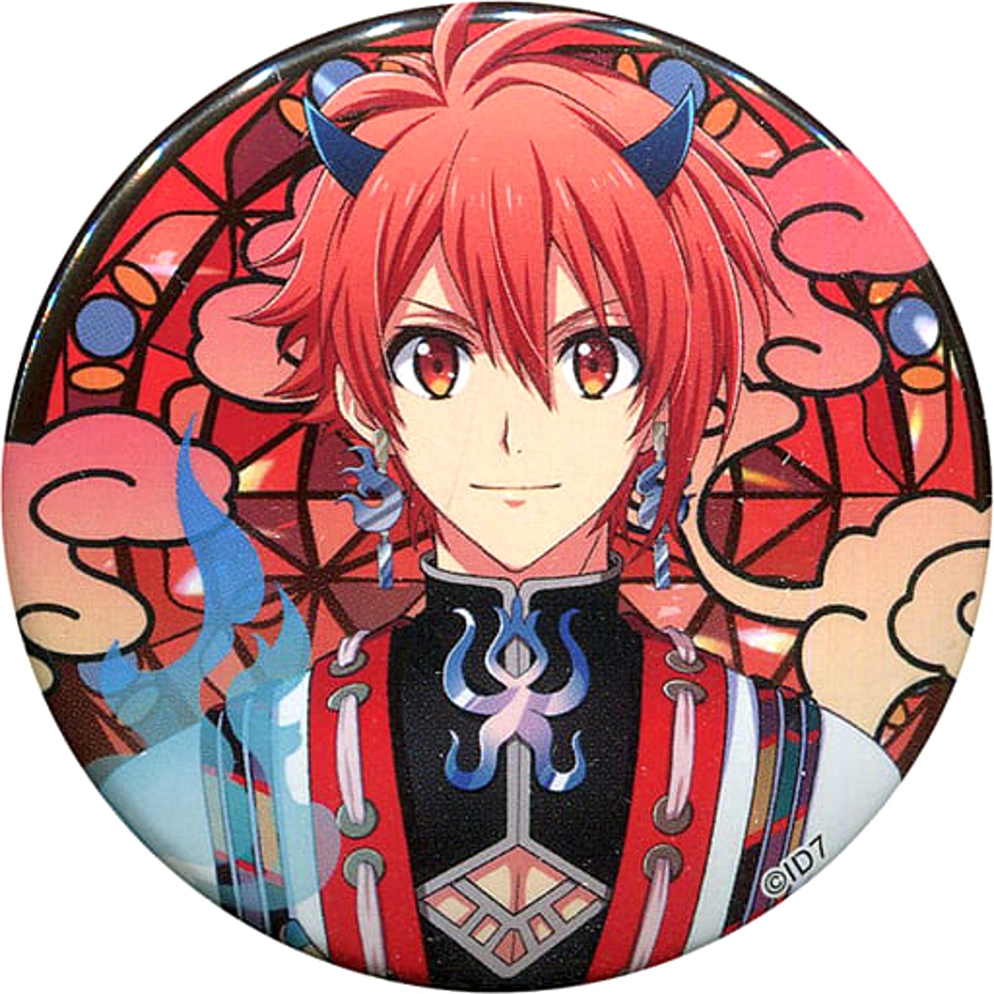 IDOLiSH7 Ayakashi Mangekyo Karatoga Okuri Riku Nanase will-o'-the-wisp Character Badge Collection Youkai Gensakuban Buttons [USED]