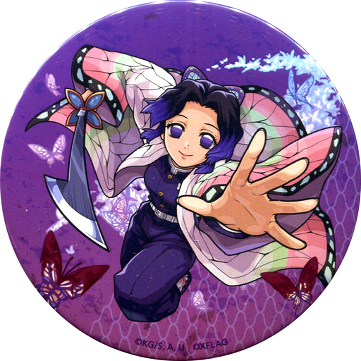 Shinobu Kocho Collabo Design Demon Slayer x Monster Strike Button XFLAG STORE Collabo Commemorative Cafe [USED]