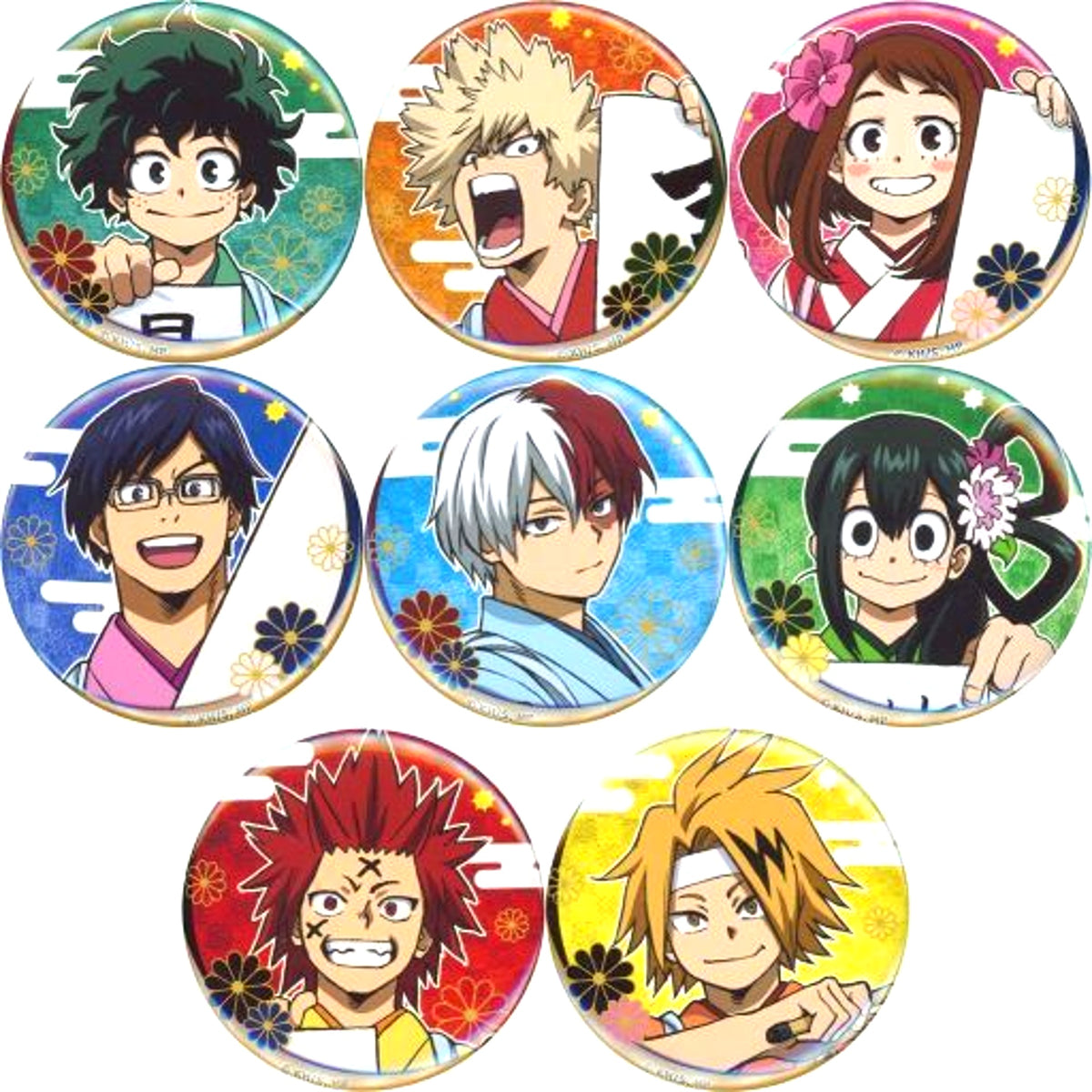 Set of 8 My Hero Academia Trading Badge Collection Kakizome ver. [USED]
