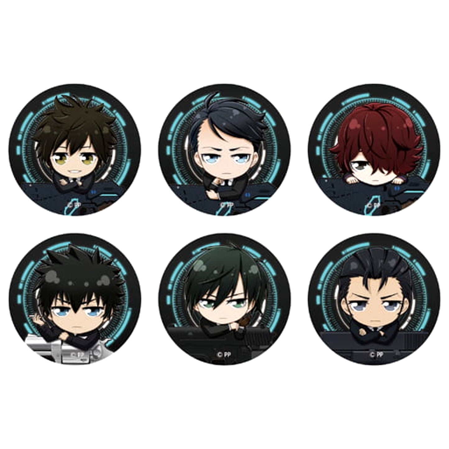 Shinya Kougami & Others Psycho-Pass 3 All 6 Types Set Notty Series Trading LED Badge [USED]