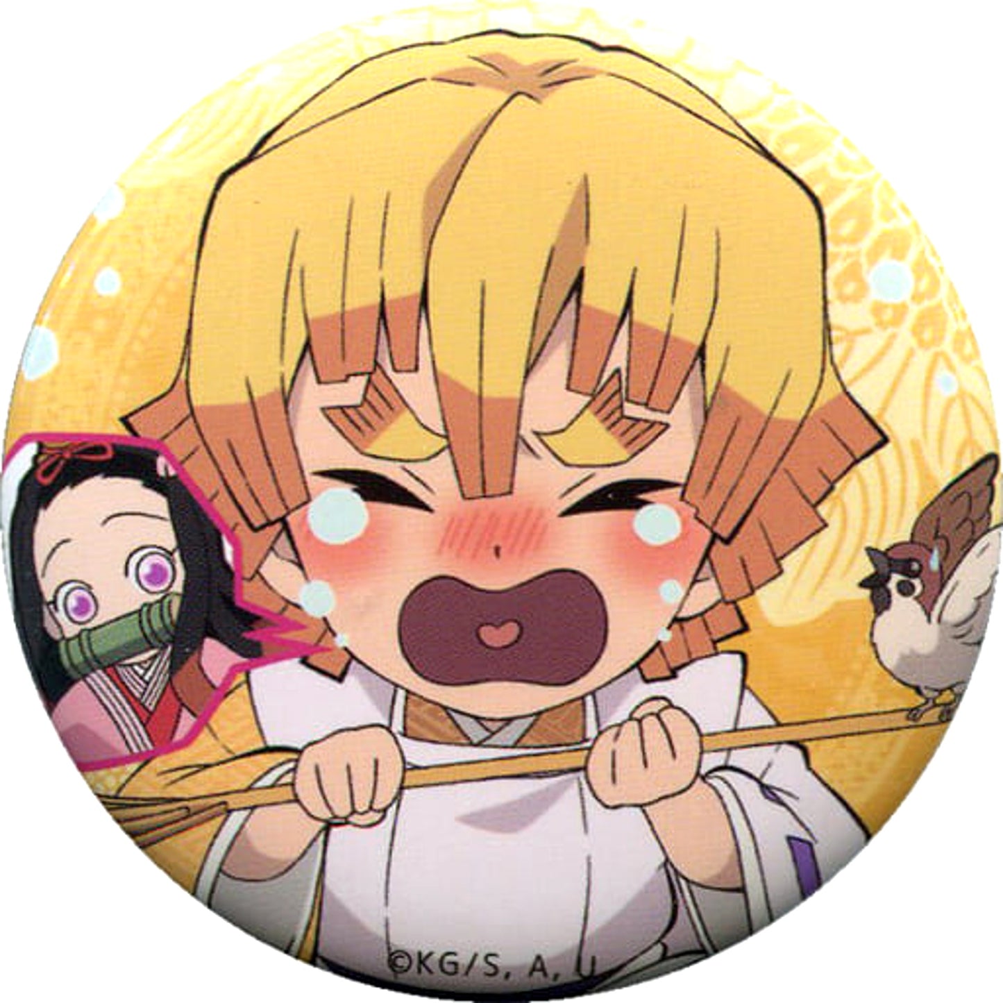 Zenitsu Agatsuma Normal Demon Slayer: Kimetsu no Yaiba Original 57mm Random Button A Hinamatsuri Event Limited [USED]